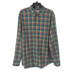 Sewn for J. Crew Classic Colorful Plaid Long Sleeve Button-Down Shirt Large